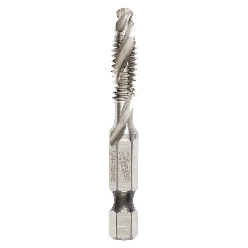 Broca roscadora de taladro con clasificación de impacto de acero Milwaukee SHOCKWAVE 1/4-20 UNC - 48-89-4873