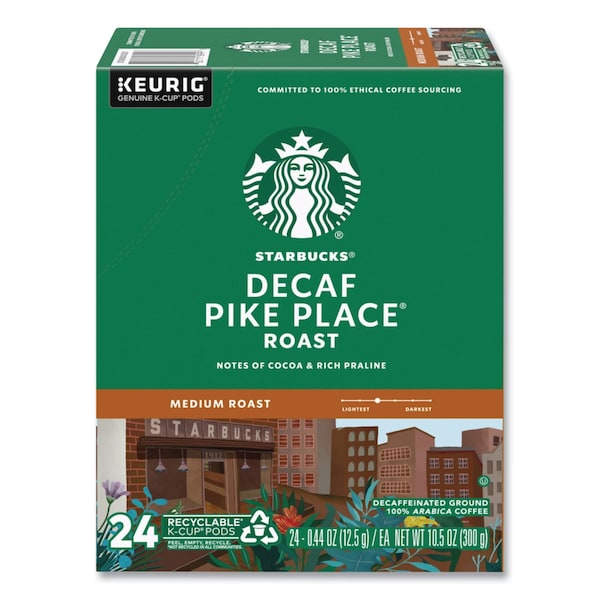 Starbucks Pike Place Decaf Coffee K-Cups Pack, PK24 PK - 12434952