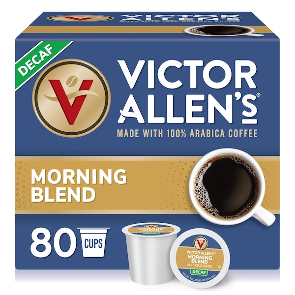 Victor Allen Victor Allen's Coffee Decaf Morning Blend, Light Roast, 80 Count, Single Serve Coffee Pods for Keurig K-Cup Brewers - FG014605RV