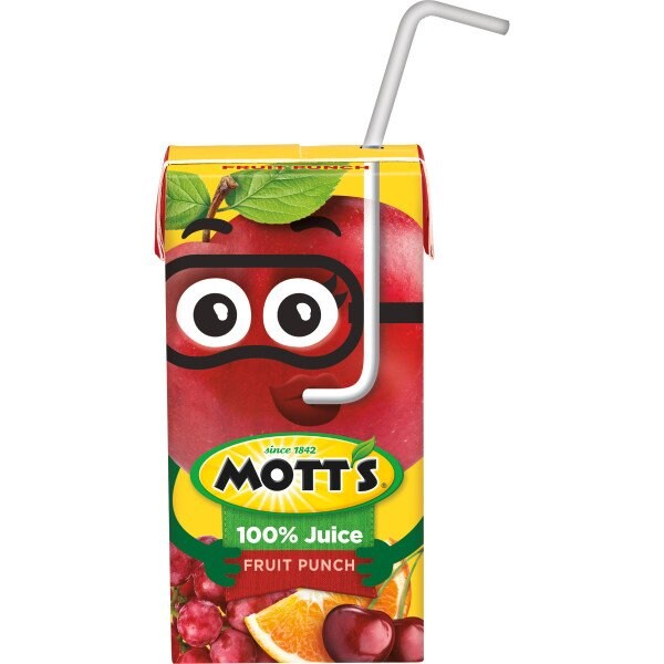 Motts Mott's Mini 100% Juice Fruit Punch 4.23 oz. Carton, PK44 - 10002384