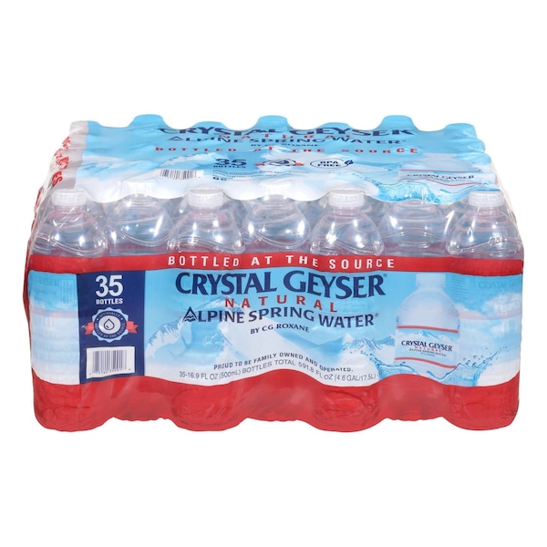 Crystal Geyser Crystal Geyser Natural Alpine Spring Water, 16.9oz Bottles, 35 Bottles/Case - CGW3500