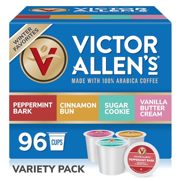Victor Allen Victor Allen's Coffee Winter Wonderland Variety Pack, 96 Count, Single Serve Coffee Pods for Keurig K-Cup Brewers - FG014973