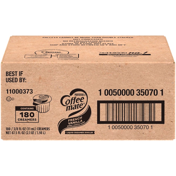 Coffee Mate Coffee-Mate French Vanilla Single Serve Liquid Creamer .375 oz., PK180 - 10050000350701