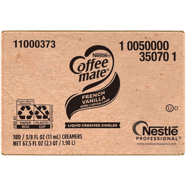 Coffee Mate Coffee-Mate French Vanilla Single Serve Liquid Creamer .375 oz., PK180 - 10050000350701