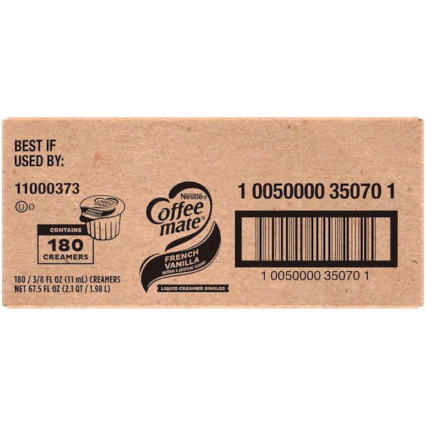 Coffee Mate Coffee-Mate French Vanilla Single Serve Liquid Creamer .375 oz., PK180 - 10050000350701