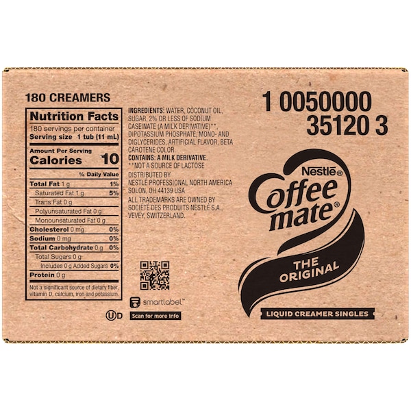 Coffee Mate Coffee-Mate The Original Single Serve Liquid Creamer .375 oz., PK180 - 10050000351203