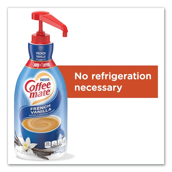 Coffee Mate Liquid Coffee Creamer, French Vanilla, 1.5 L Pump Bottle - 00050000318032