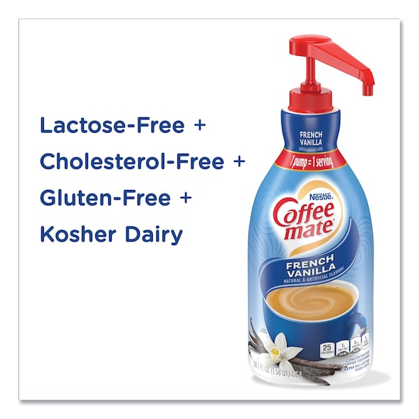 Coffee Mate Liquid Coffee Creamer, French Vanilla, 1.5 L Pump Bottle - 00050000318032