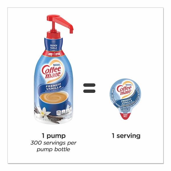 Coffee Mate Liquid Coffee Creamer, French Vanilla, 1.5 L Pump Bottle - 00050000318032