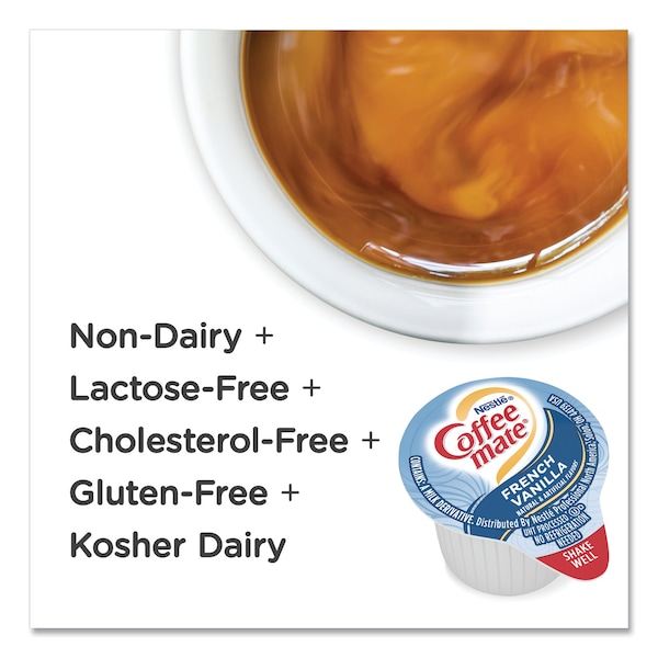 Coffee Mate Liquid Coffee Creamer, French Vanilla, 0.38 oz Mini Cups, PK50 - 35170