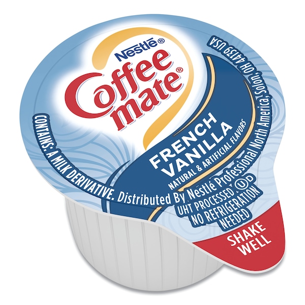 Coffee Mate Liquid Coffee Creamer, French Vanilla, 0.38 oz Mini Cups, PK50 - 35170