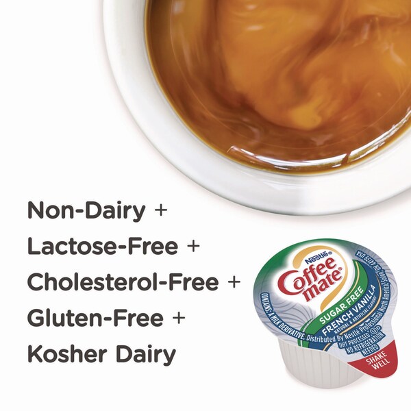 Coffee Mate Liquid Coffee Creamer, Sugar-Free French Vanilla, 0.38oz Cups, PK50 - 50000 91757