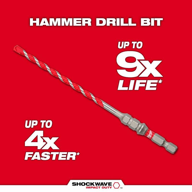 Broca de carburo SHOCKWAVE para martillo Milwaukee de 3/16 pulg. x 6 pulg. - 48-20-9096