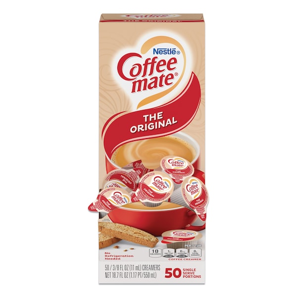 Coffee Mate Liquid Coffee Creamer, Original, 0.38 oz Mini Cups, PK50 - 35110