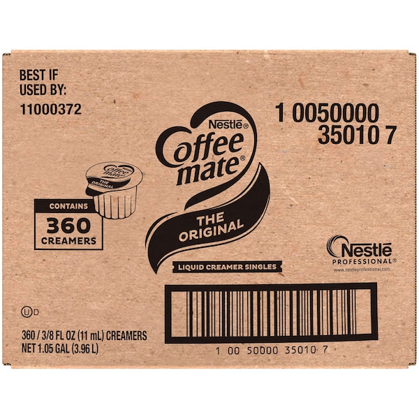 Coffee Mate The Original Single Serve Liquid Creamer .375 oz. Per Cup, PK360 - 10050000350107
