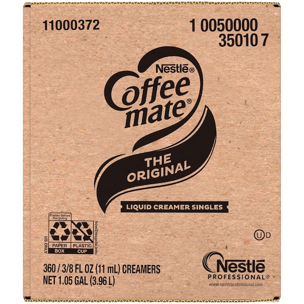 Coffee Mate The Original Single Serve Liquid Creamer .375 oz. Per Cup, PK360 - 10050000350107