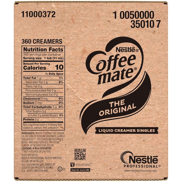 Coffee Mate The Original Single Serve Liquid Creamer .375 oz. Per Cup, PK360 - 10050000350107