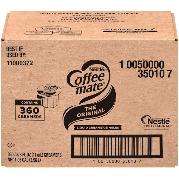 Coffee Mate The Original Single Serve Liquid Creamer .375 oz. Per Cup, PK360 - 10050000350107