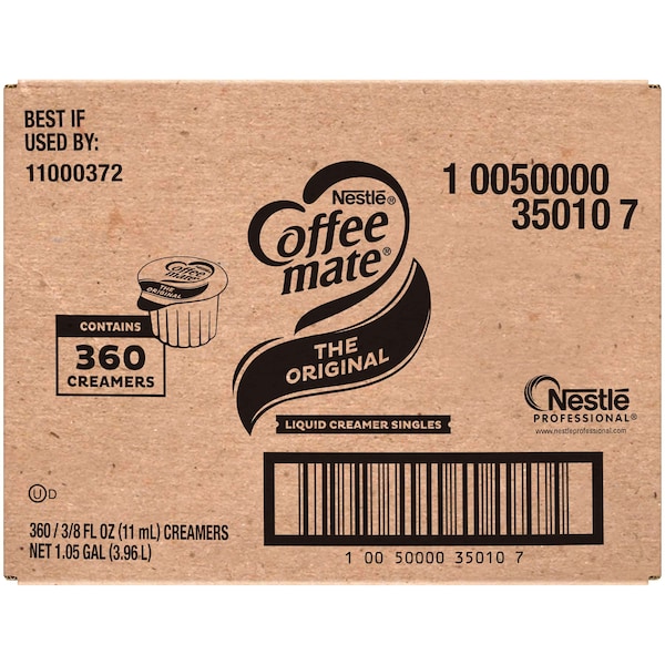 Coffee Mate The Original Single Serve Liquid Creamer .375 oz. Per Cup, PK360 - 10050000350107