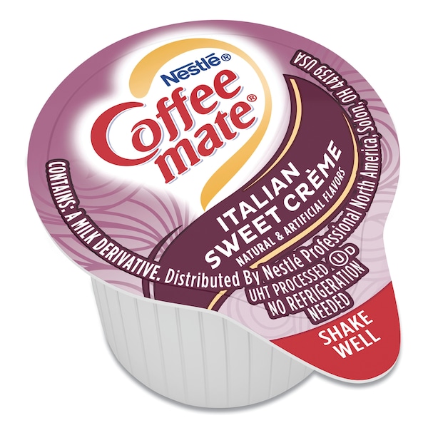 Coffee Mate Liquid Coffee Creamer, Italian Sweet Creme, 0.38 oz Mini Cups, PK50 - 5000084652