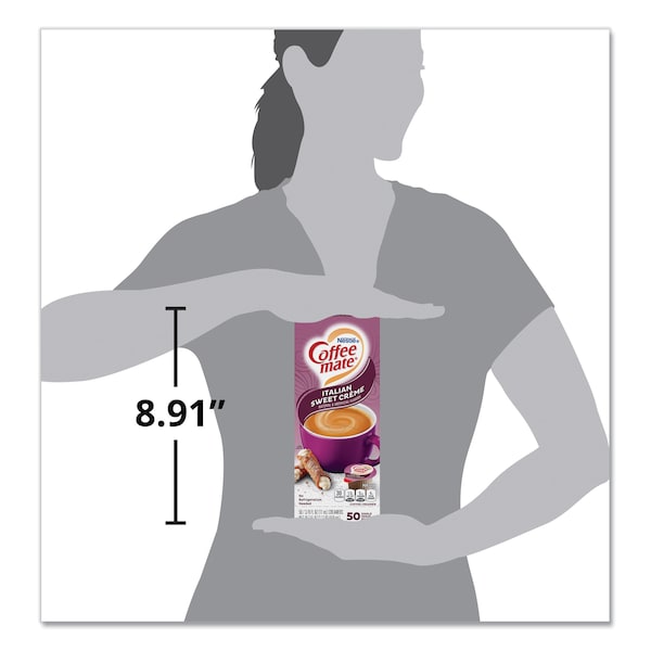 Coffee Mate Liquid Coffee Creamer, Italian Sweet Creme, 0.38 oz Mini Cups, PK50 - 5000084652