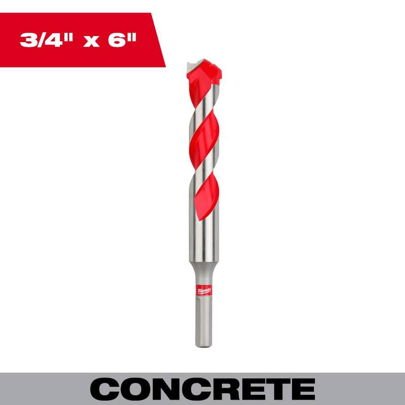 Broca de taladro de martillo de carburo de 3/4 pulgadas x 4 pulgadas x 6 pulgadas de Milwaukee - 48-20-9045