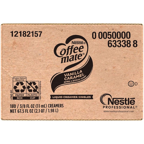 Coffee Mate Vanilla Caramel Single Serve Liquid Creamer .375 oz., PK180 - 00050000633388