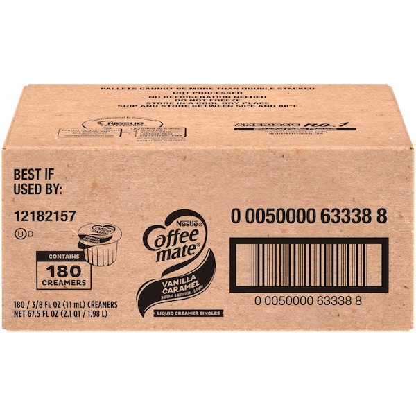 Coffee Mate Vanilla Caramel Single Serve Liquid Creamer .375 oz., PK180 - 00050000633388