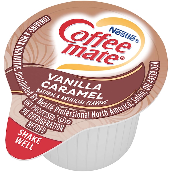 Coffee Mate Vanilla Caramel Single Serve Liquid Creamer .375 oz., PK180 - 00050000633388