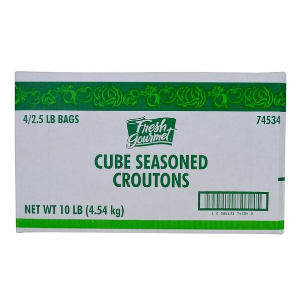 Fresh Gourmet Fresh Gourmet Seasoned Trans Fat Free Cube Croutons 2.5lbs, PK4 - 74534