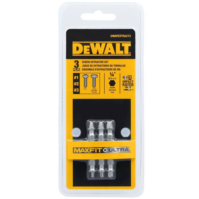 Juego de extractores DEWALT MAXFIT ULTRA de acero al carbono (3 piezas) - DWAFEXTRACT3