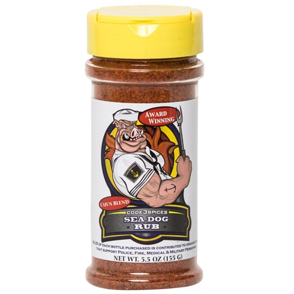Sea Dog Rub Code 3 Spices Sea Dog Rub Cajun Blend BBQ Seasoning 5.5 oz - SD6