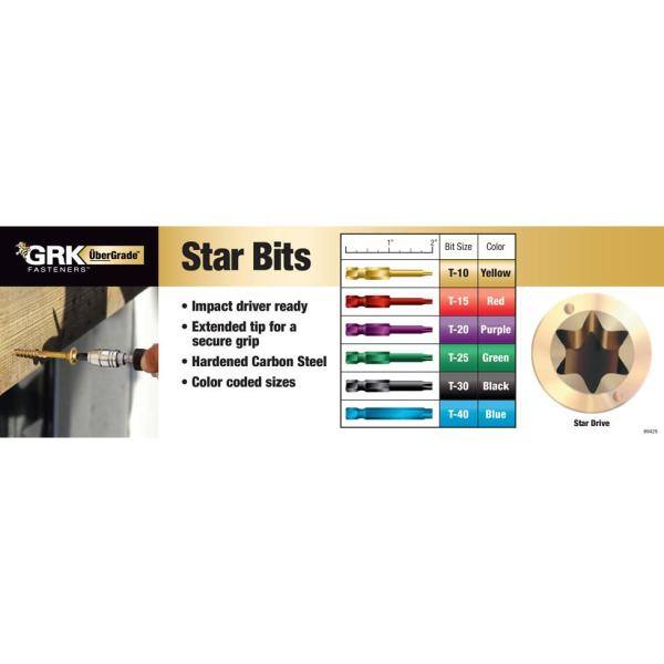 Puntas de estrella de acero T-15 de 2 pulgadas (paquete de 2) - 772691874276