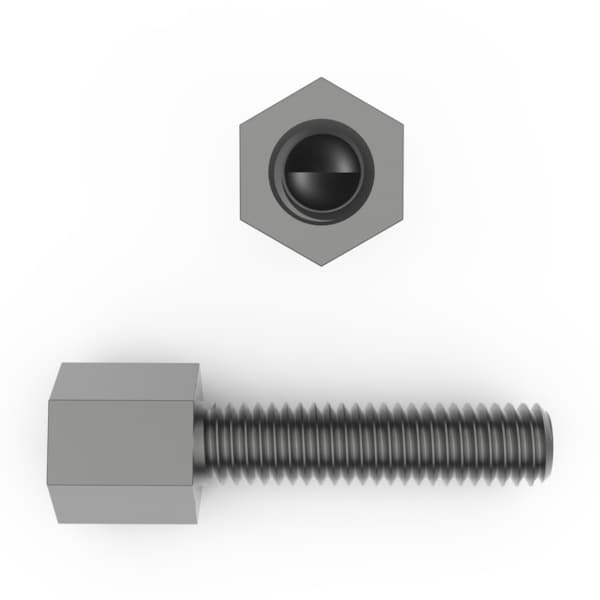 Raf Jack Screw Standoff, M3-0.5 Thrd Sz, 10 mm L, Steel Unfinished - M3215-3005-3005-28