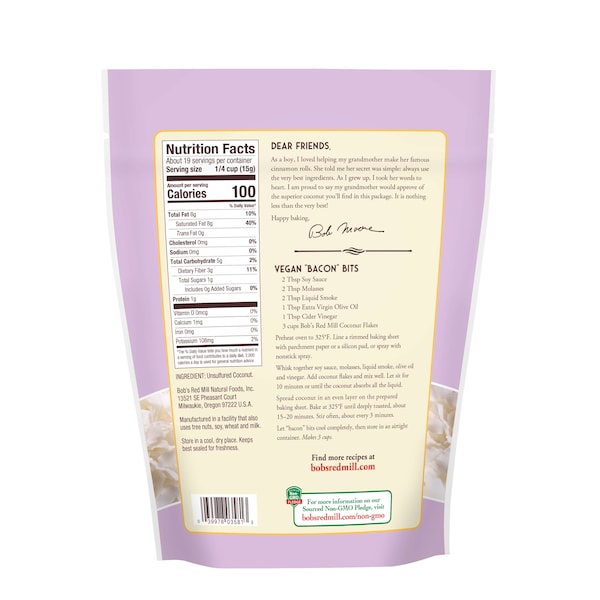 Bobs Red Mill Natural Foods Bob's Red Mill Kosher Coconut Flakes 10 oz. Bag, PK4 - 1130S104