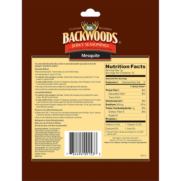 Lem LEM Backwoods Mesquite Jerky Seasoning 3.65 oz Bagged - 9153