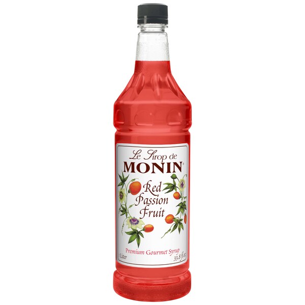 Monin Monin Red Passion Fruit Syrup 1 Liter Bottle, PK4 - M-FR068F