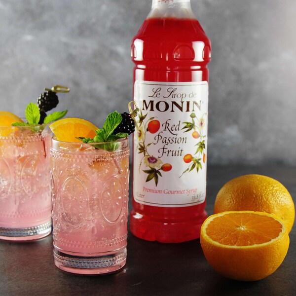 Monin Monin Red Passion Fruit Syrup 1 Liter Bottle, PK4 - M-FR068F
