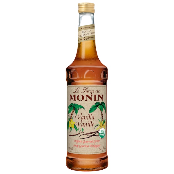 Monin Monin Organic Vanilla Syrup 750mL Bottle, PK6 - M-AO045B