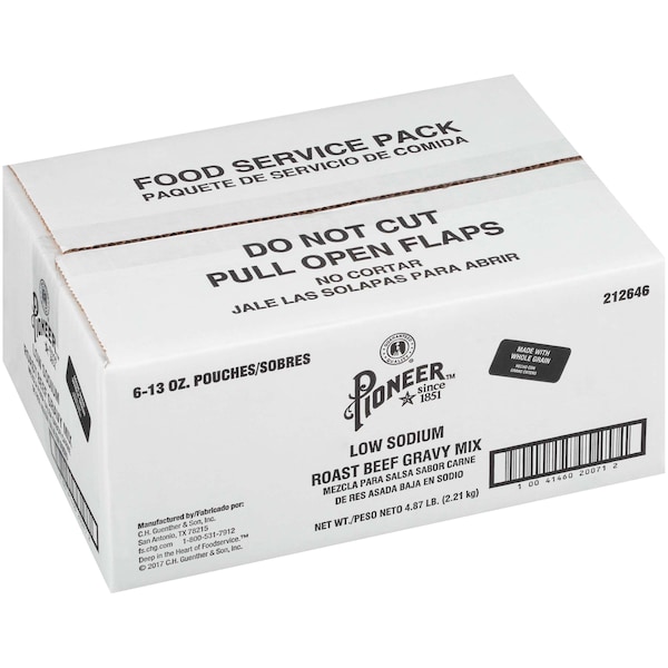 Pioneer Pioneer Low Sodium Roast Beef Flavored Gravy Mix 13 oz., PK6 - 212646
