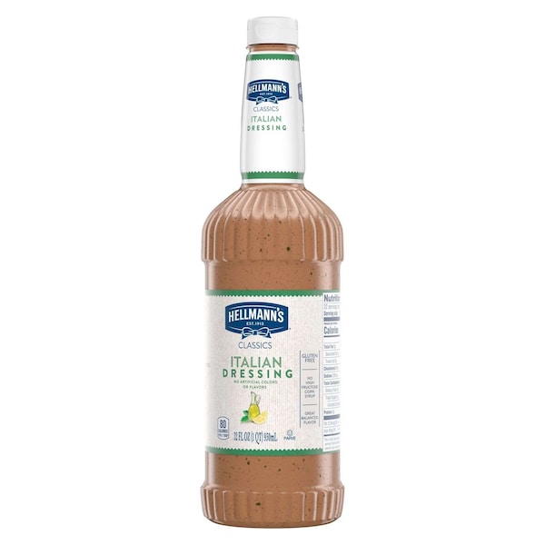 Hellmanns Italian Salad Dressing Salad Bar Bottles 32 fl. oz., PK6 - 84120325