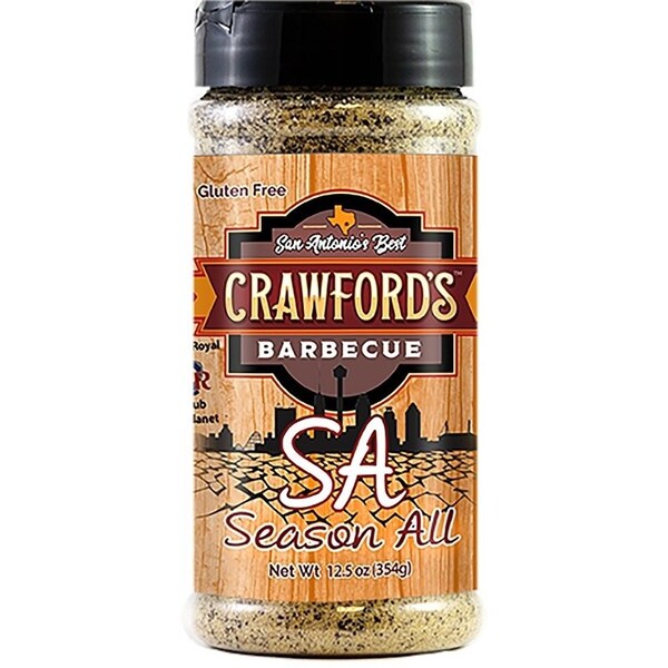 Crawfords Barbeque Crawford's Barbecue All Purpose BBQ Rub, Season All Flavor, 12.5 oz - CB01005