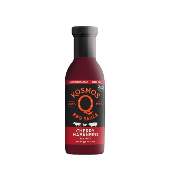 Kosmos Q KOS-CHRRYHAB-15X1 BBQ Sauce, Cherry Habanero, 15.5 oz Bottle - KOS-CHRRY-HAB-SIN
