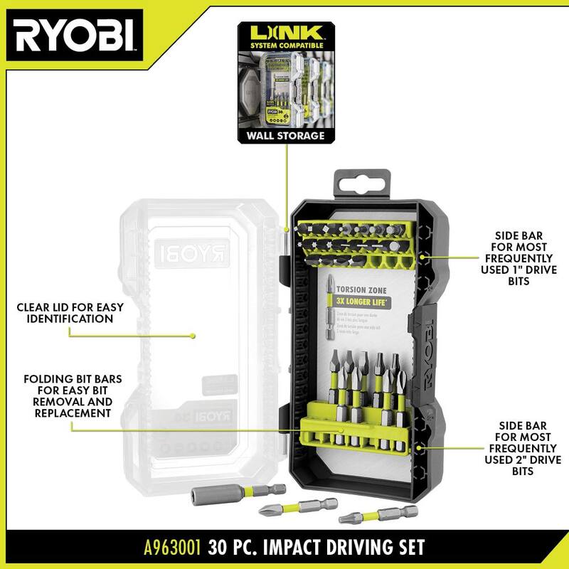 Set de conducción clasificado de impacto RYOBI (30 piezas) - A963001