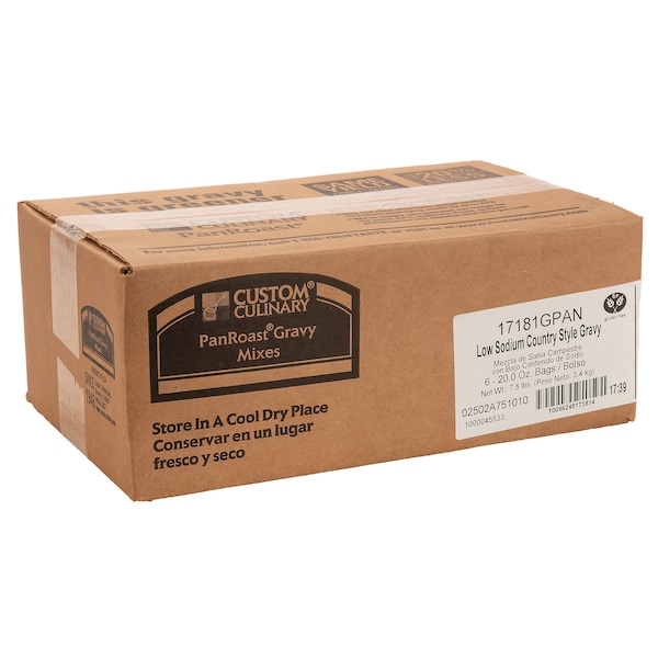 Panroast Mix Gravy Country Low Sodium Added Shelf Stable, PK6 - 17181GPAN