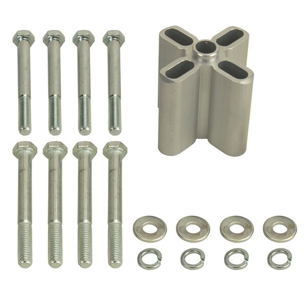 Derale 31540 2.25 in. Aluminum Fan Spacer Kit - Clear - DER31540