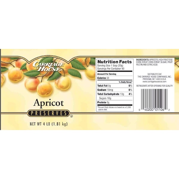 Carriage House Carriage House 4lbs Apricot Preserves, PK6 - 48T025T4223