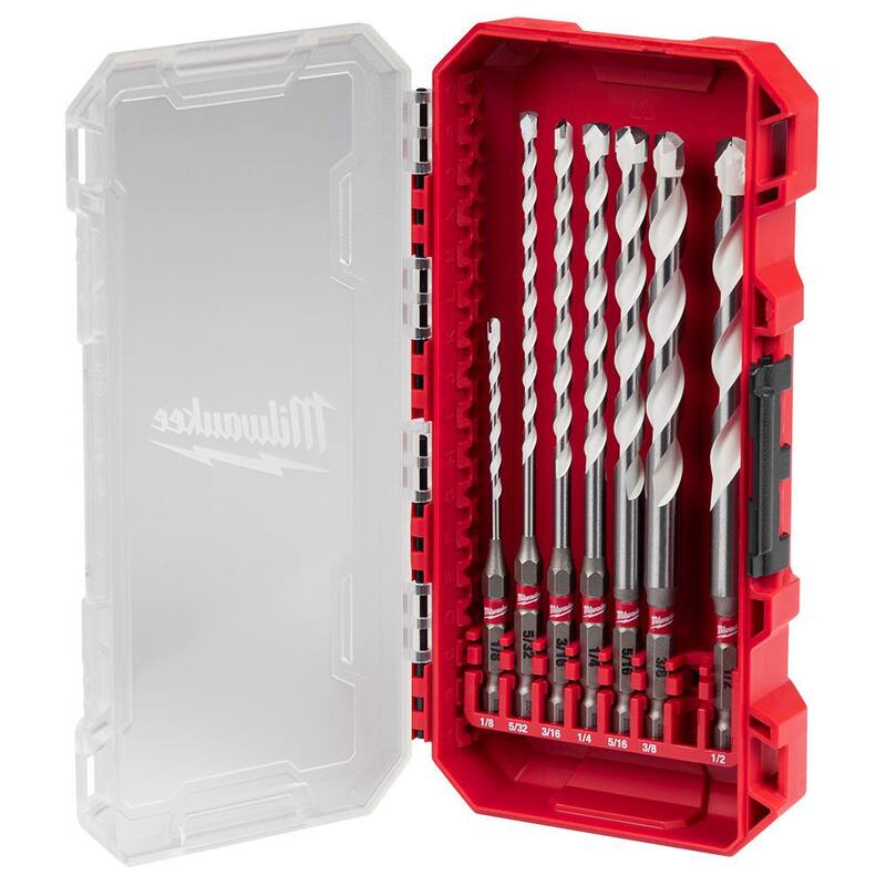 Juego de brocas de percusión de carburo para materiales múltiples Milwaukee SHOCKWAVE (7 piezas) - 48-20-8899