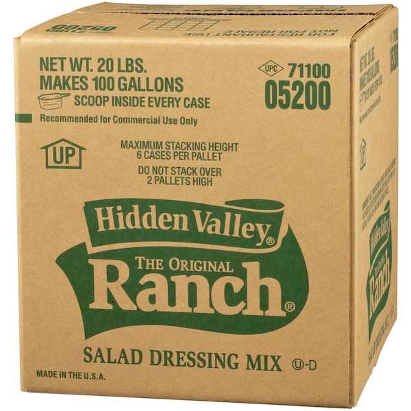 Hidden Valley Hidden Valley Original Ranch Bag In Box Dressing Mix 100 gal. - 05200