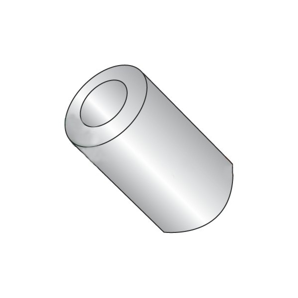 Newport Fasteners Round Spacer, #10 Screw Size, Plain Stainless Steel, 5/16 in Overall Lg, 0.192 in Inside Dia - 411478